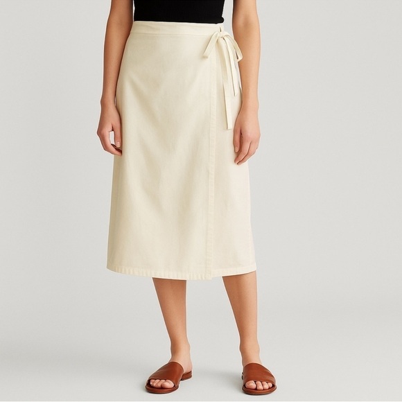 J. Crew Dresses & Skirts - J. Crew Garment-Dyed Wrap Skirt AY930 sz L  Pale Yellow